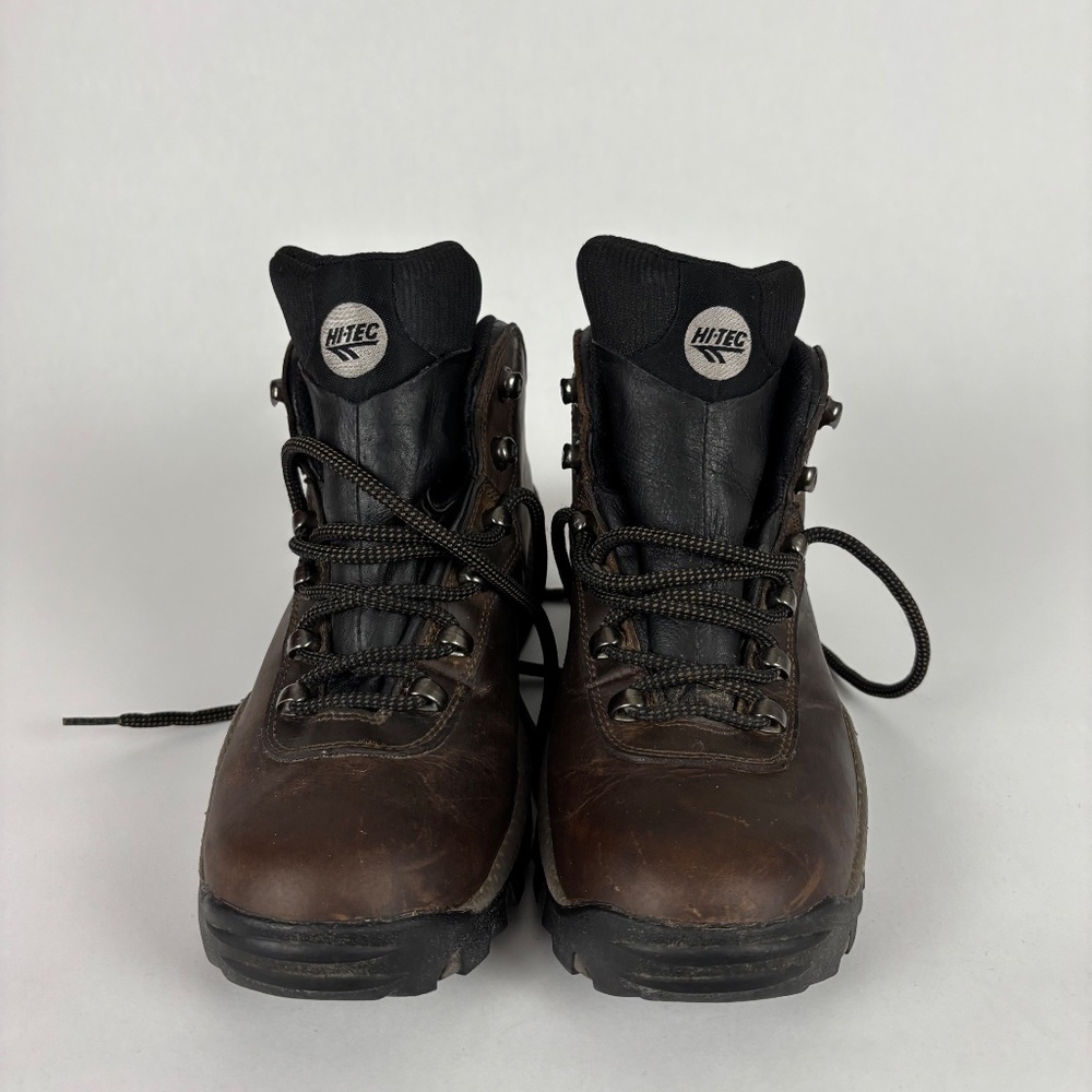 Hi-Tec Brown and Black Leather Rugged Outdoor Boots, Work/Hike with Durable Sole - Picture 2 of 10